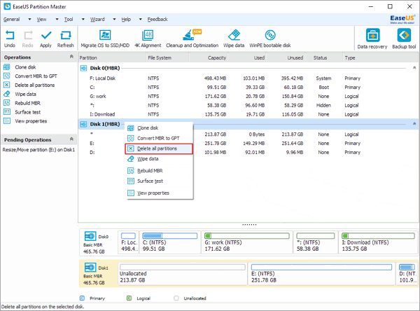 How To Delete Partition Under Windows Easeus Partition Master Manual