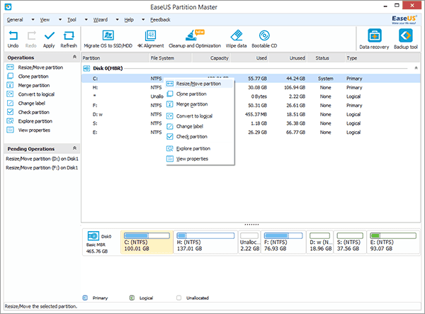 Shrink data partition