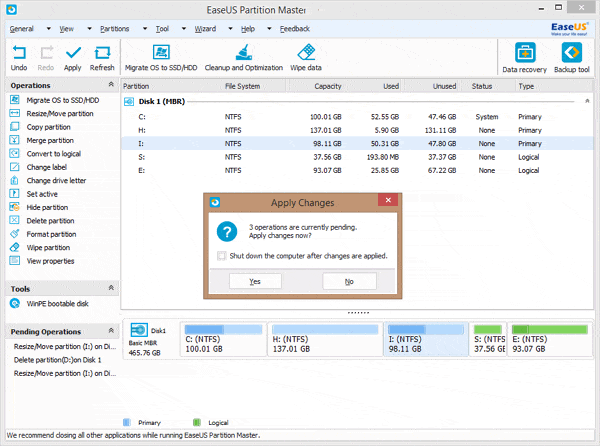 easeus partition master windows 10