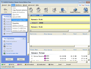Choose Convert to Basic Disk for free
