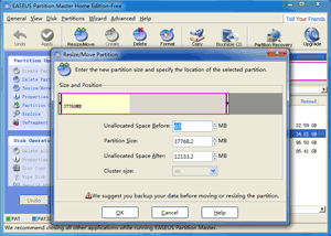EASEUS Partition Master Home Edition - Resize Partition