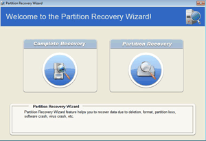 Partition Recovery Wizard Main Interface