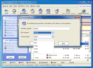 Choose Cluster Size to Format Partition