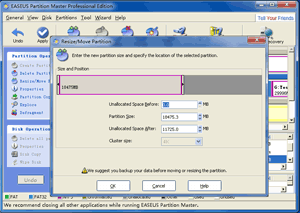 EASEUS Partition Master: Move Partition