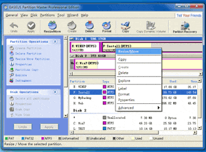 EASEUS Partition Master: Resize Partition