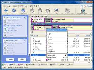 Right click partition to resize