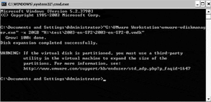 Increase VMware server disk size