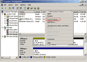 Extend Volume by Disk Management