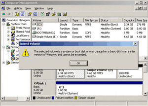 Extend Volume by Disk Management