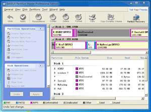 Screenshot of EASEUS Partition Master Pro Edition interface