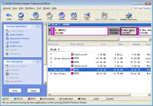 EASEUS Partition Master – Move D Drive