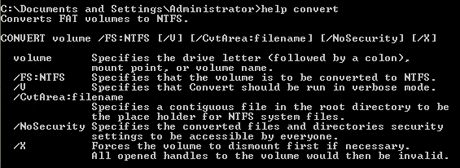 Convert FAT to NTFS