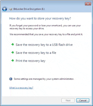 Save the recovery key
