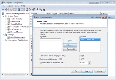 Extend Windows 7 partition