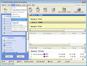 Choose Convert to Basic Disk for free