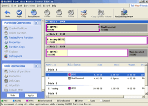 Shrink the system partition by dragging on disk map