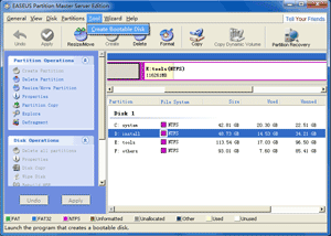 EASEUS Partition Master: Create bootable disks to create partition