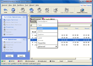 EASEUS Partition Master: Create Partition